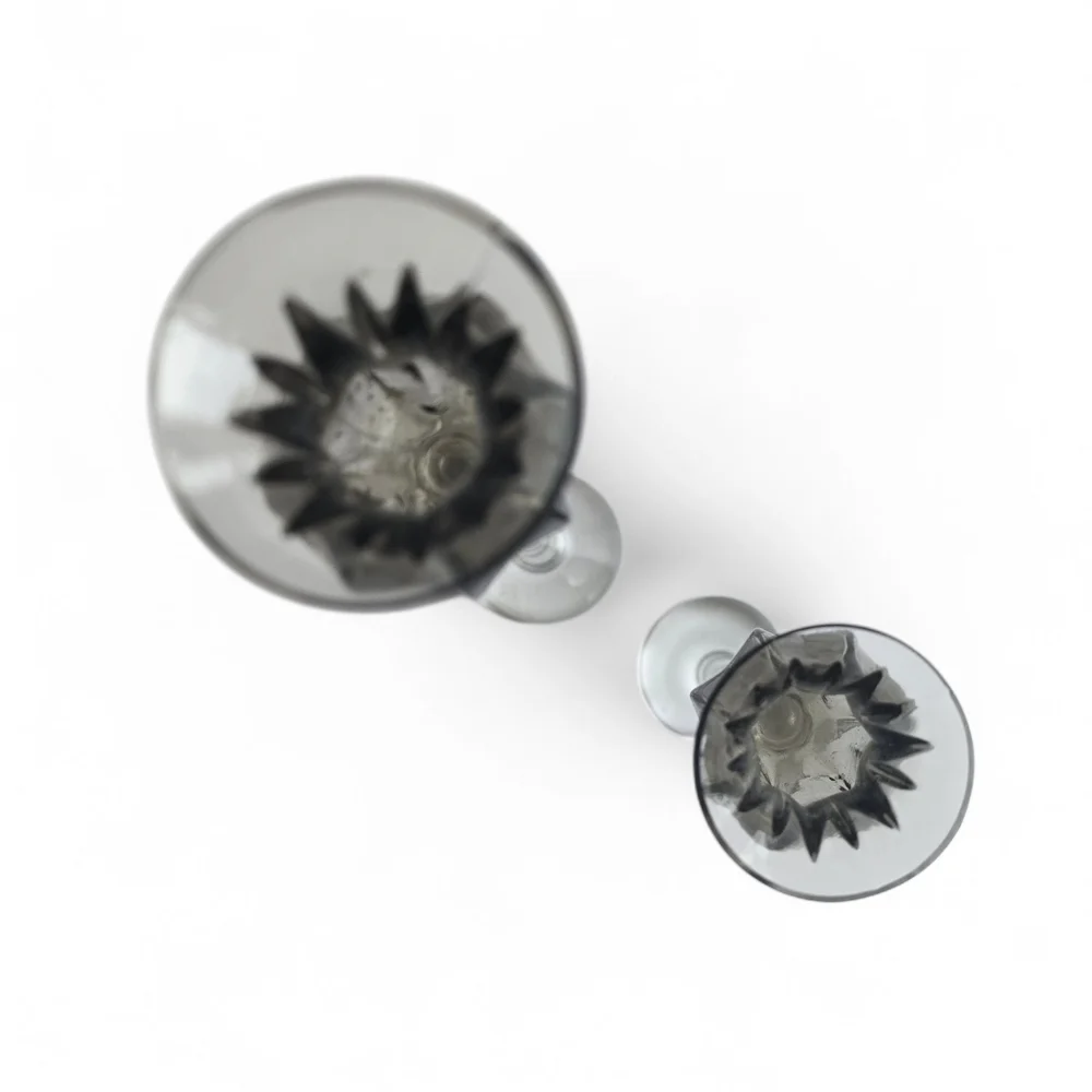 Vintage Rosenthal Crystal Tulipa Smoke Candlesticks – Set of 2 (10" & 12.5") - Picture 3 of 7